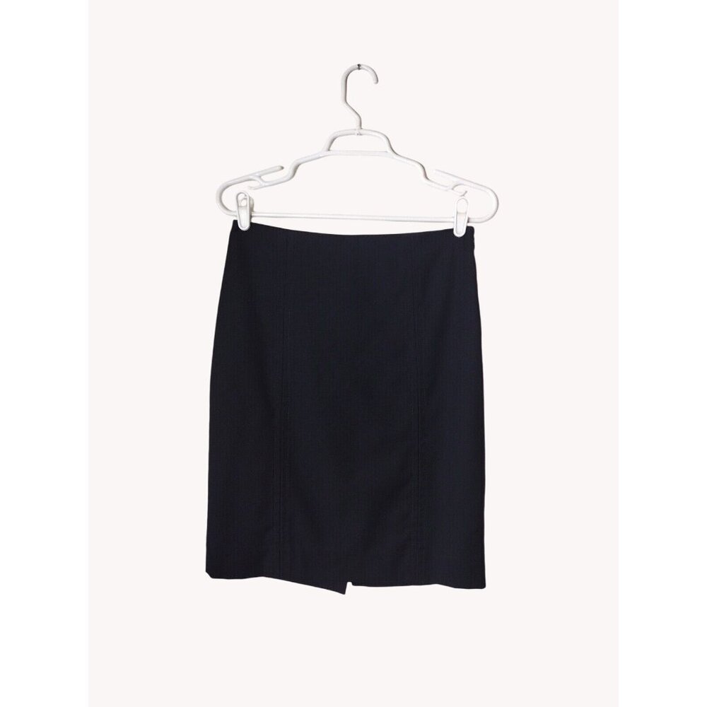 The Limited Skirt Womens 2 Navy Blue Side Zip Back Slit